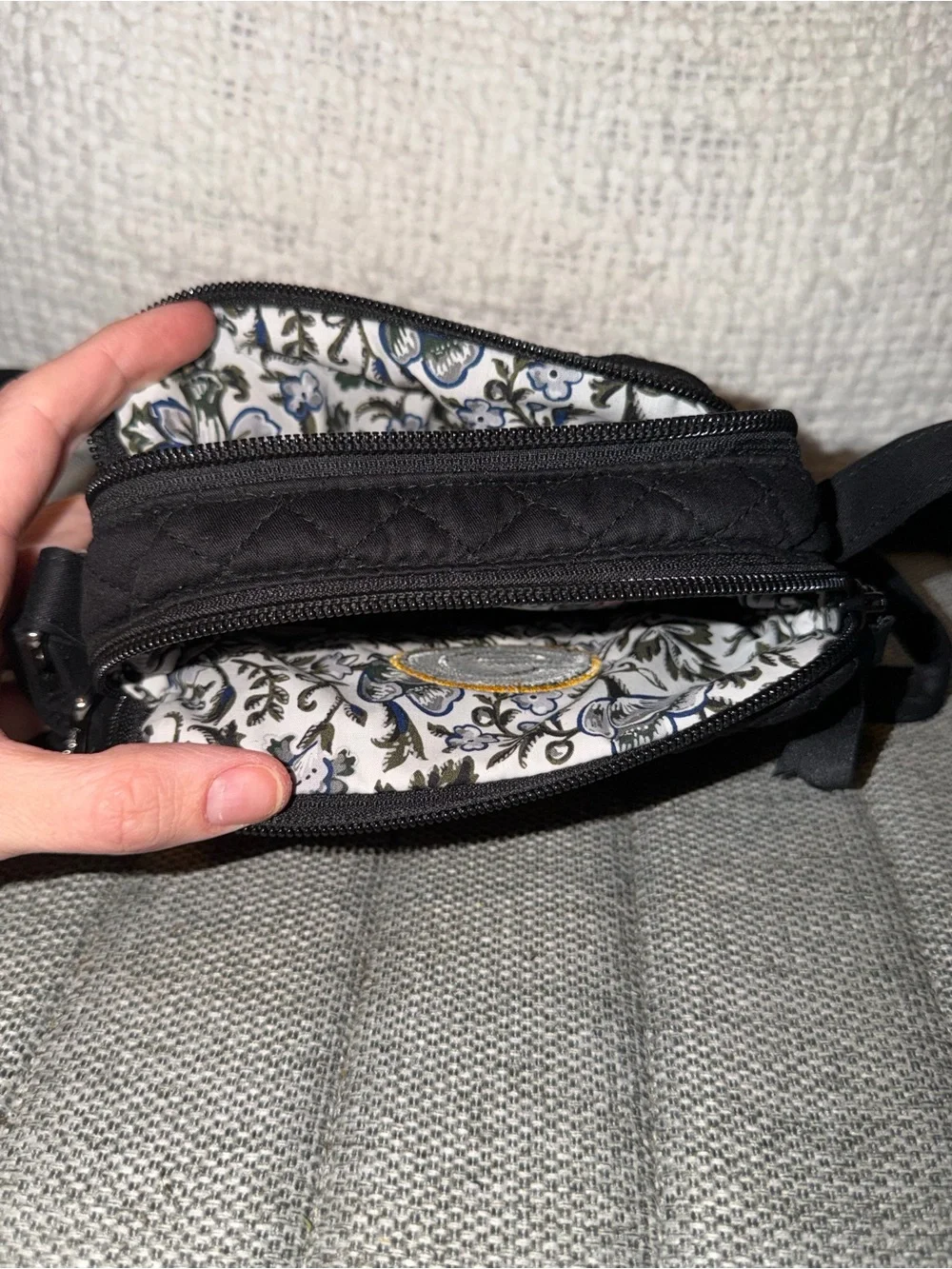 Vera Bradley Black Quilted Crossbody Green Bay Packers NFL Football Stadium Bag